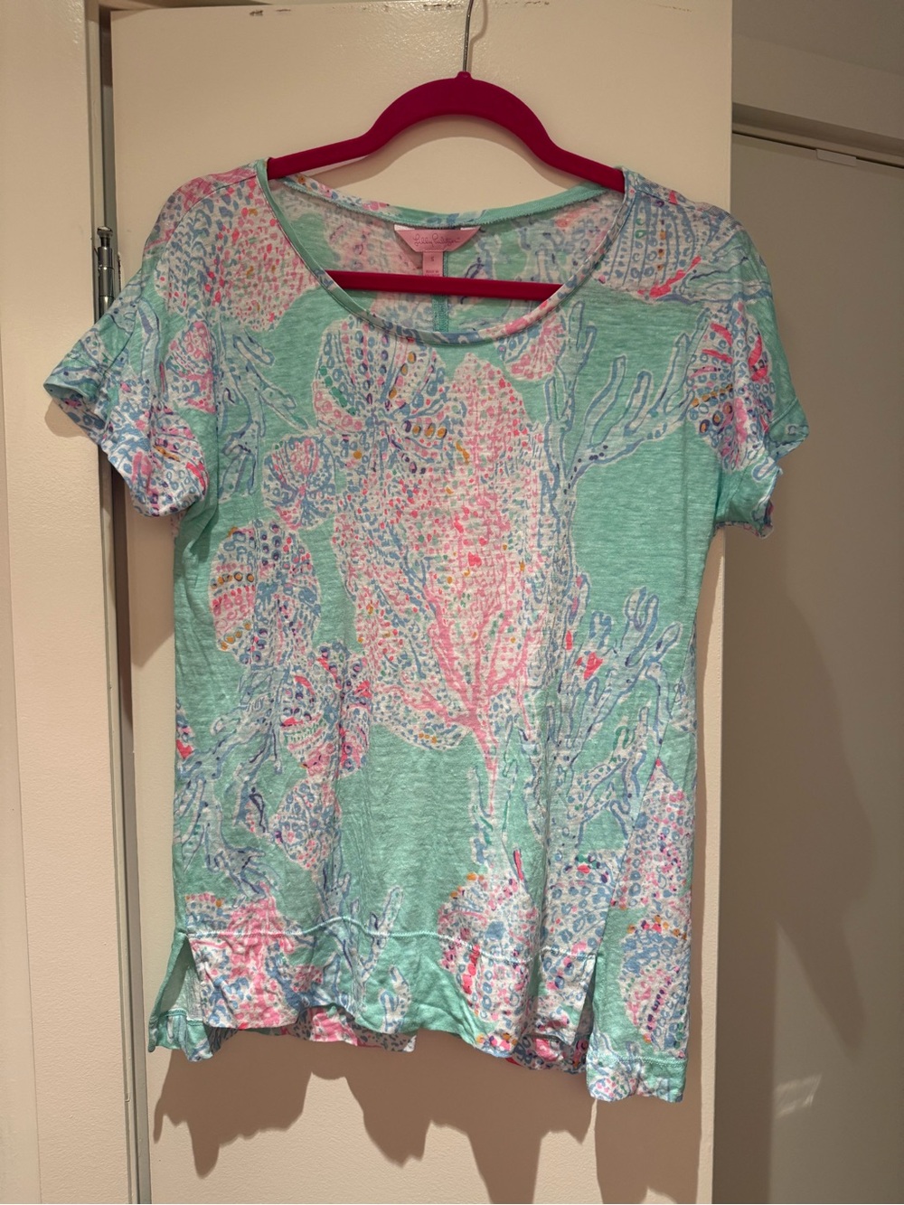 Lilly Pulitzer Mint Green Coral Reef Short Sleeve Tee